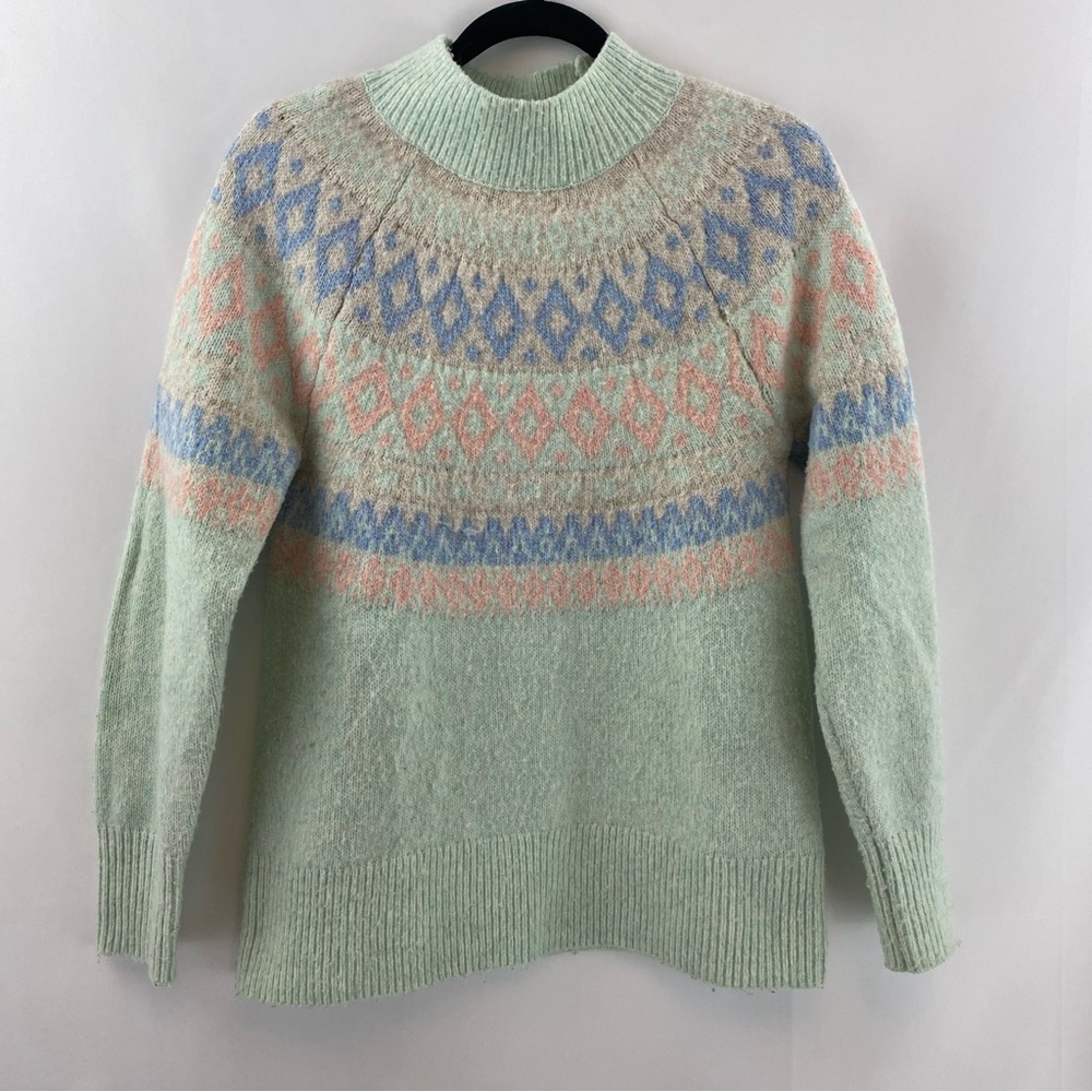 Ricki's Mock Neck Fair Isle Pull Over Sweater‎ Size Medium